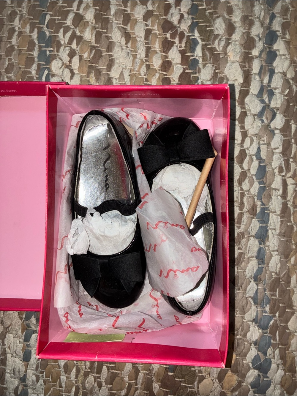 Nina Black Bow Ballet Flats for Girls
